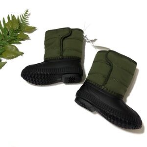 Old Navy Kids Winter Boots Sherpa Lined in Olive Green - Size 7 *NWT*